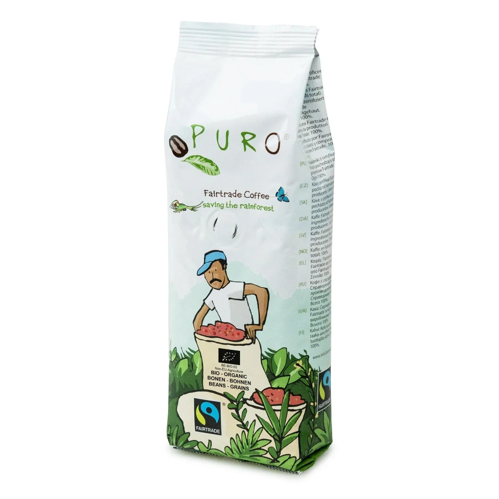 Puro Zrnková káva Fairtrade Bio 100% Arabica 250g