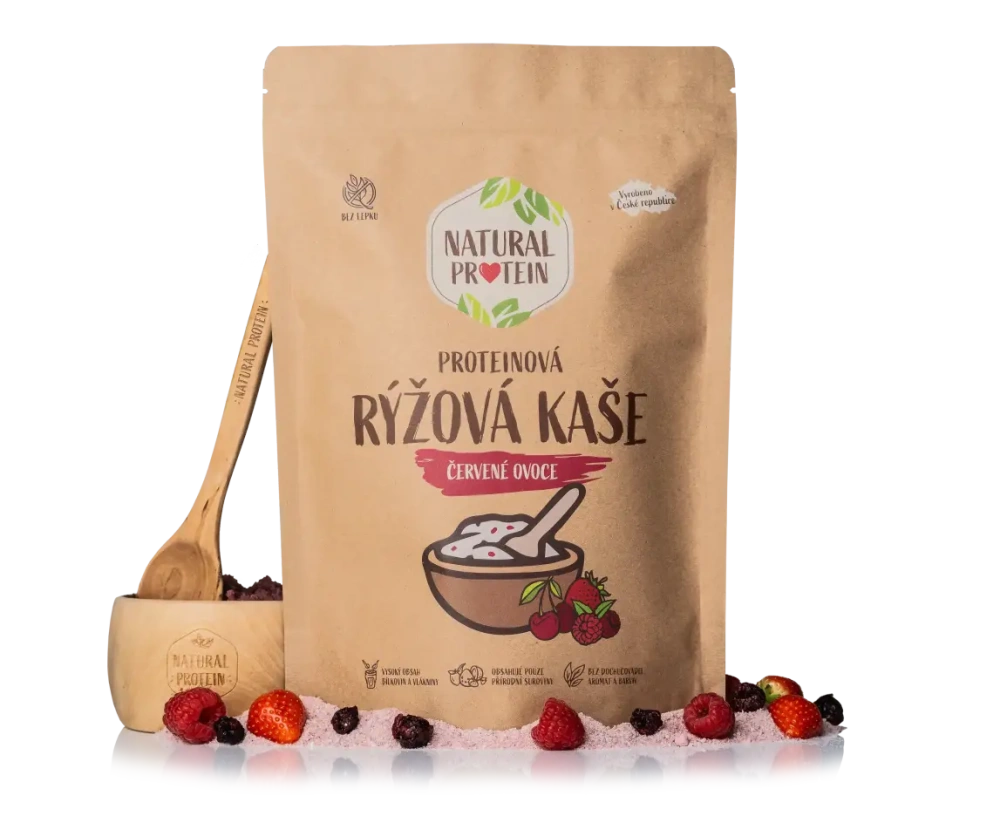 Proteinová rýžová kaše Červené ovoce
