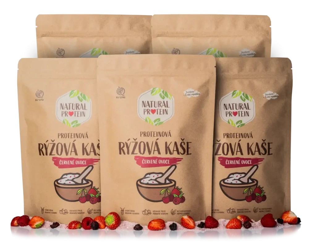Proteinová rýžová kaše Červené ovoce
