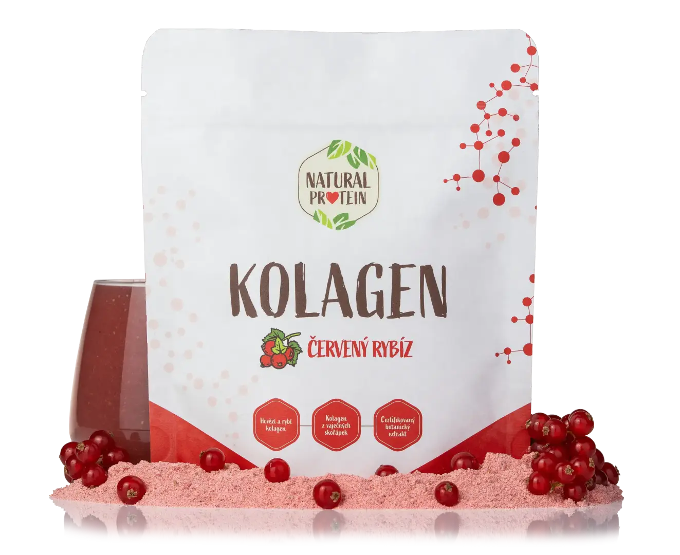 NaturalProtein Kolagen Červený rybíz