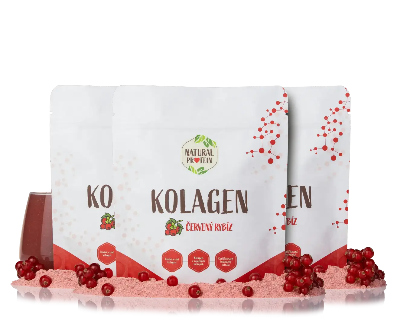 NaturalProtein Kolagen Červený rybíz