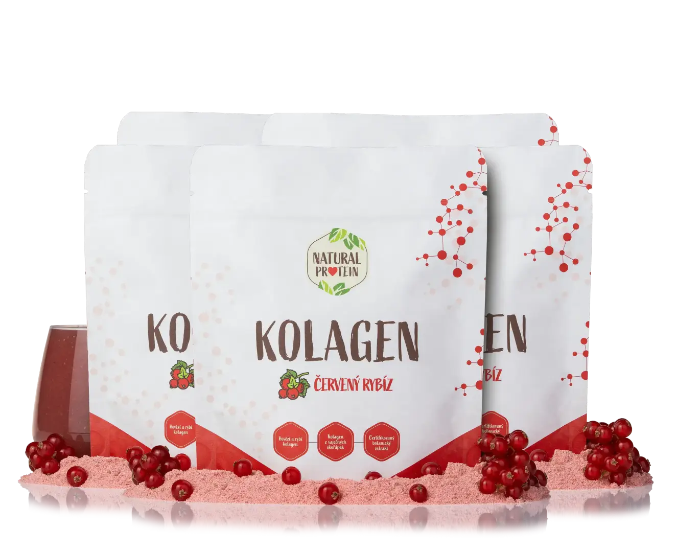 NaturalProtein Kolagen Červený rybíz