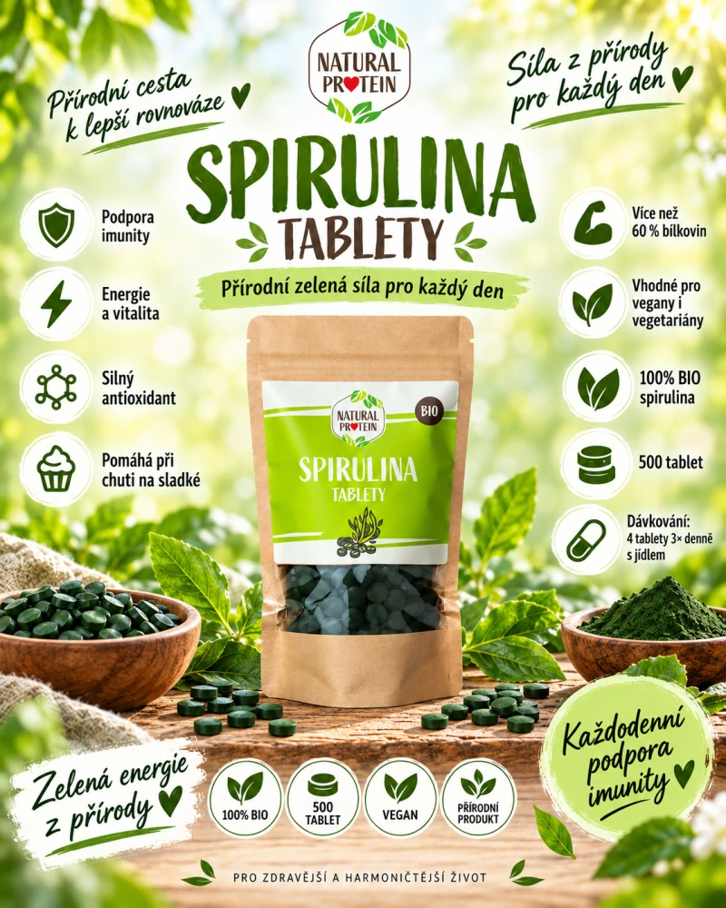 NaturalProtein SPIRULINA TABLETY (500 ks)