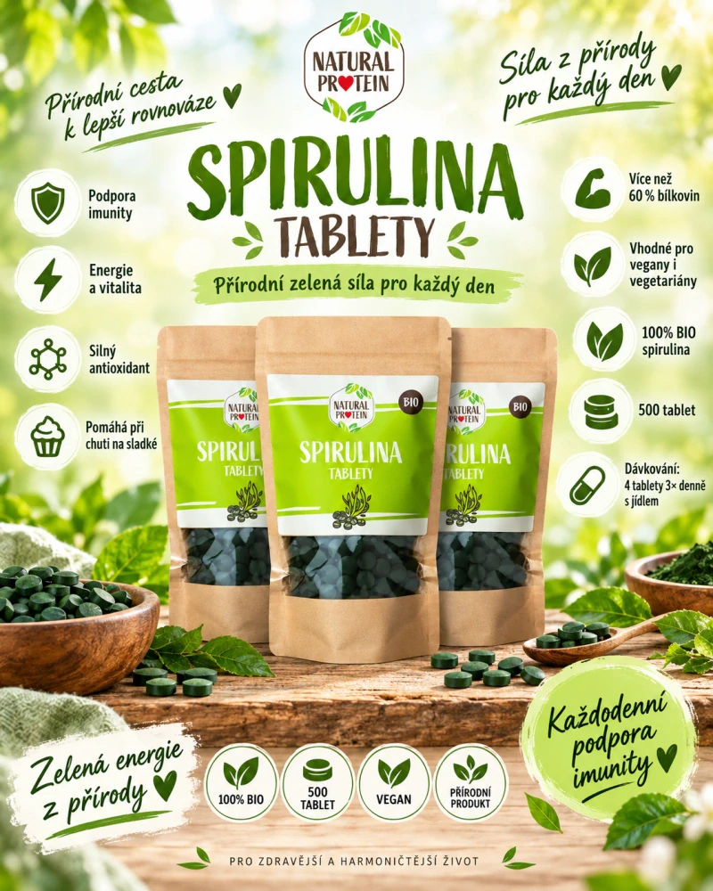 NaturalProtein SPIRULINA TABLETY (500 ks)