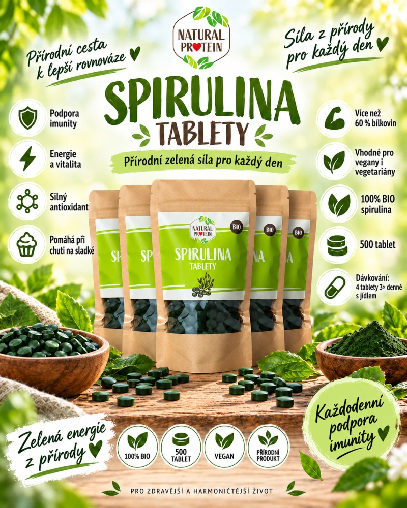 NaturalProtein SPIRULINA TABLETY (500 ks)
