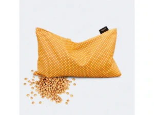 Nahřívací třešňový polštářek POLKA DOTS, tmavě žlutá