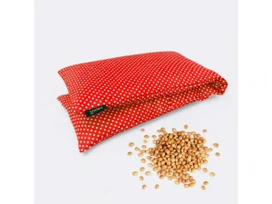 Nahřívací třešňový bederní polštářek POLKA DOTS, červená