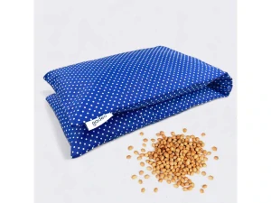 Nahřívací třešňový bederní polštářek POLKA DOTS, modrá