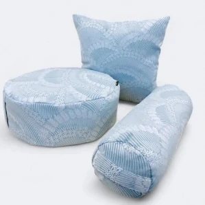 3-dílná sada pro relaxaci VYŠITÉ KVĚTY, modrá