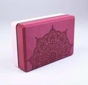 Cihlička na jógu pudrová/bordo MANDALA