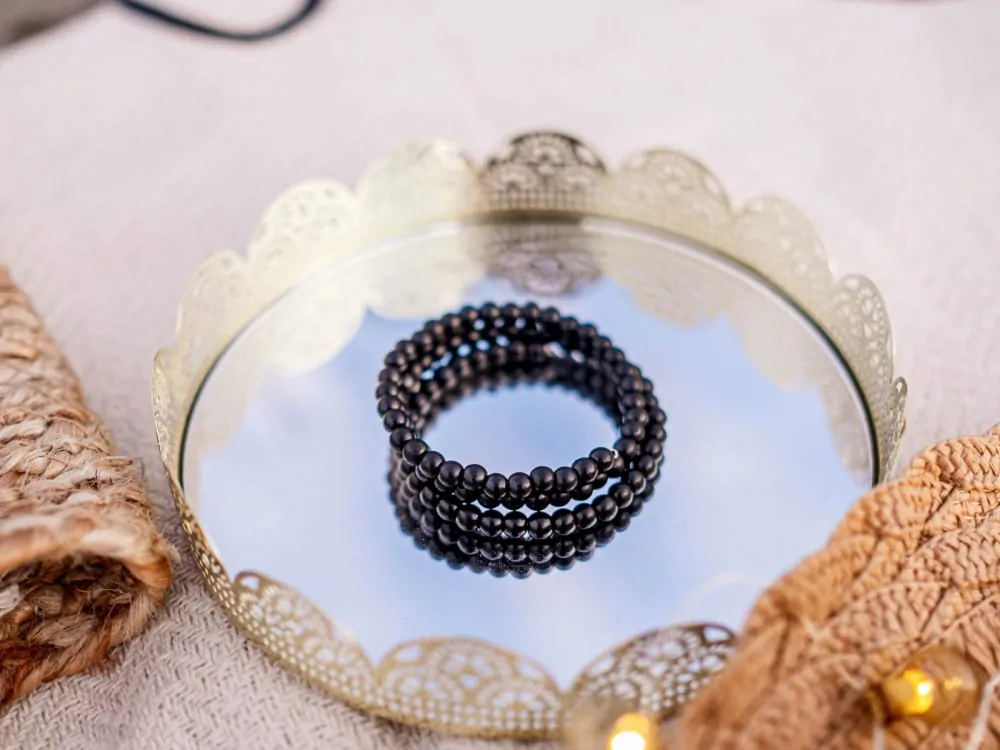 Šungitový náramek Memory leštěný