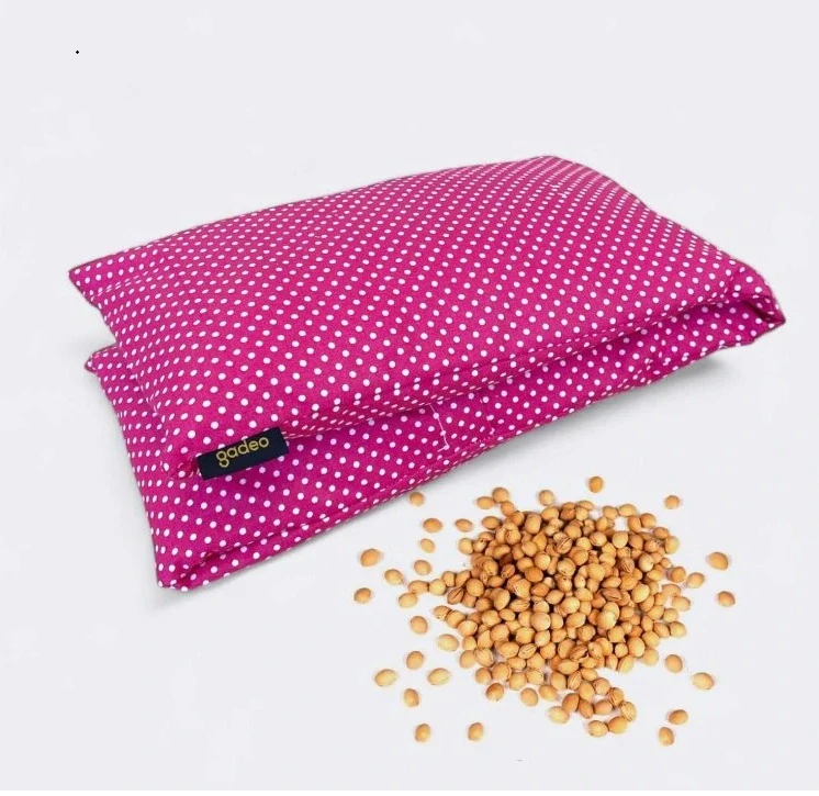 Nahřívací třešňový bederní polštářek POLKA DOTS, fuchsie