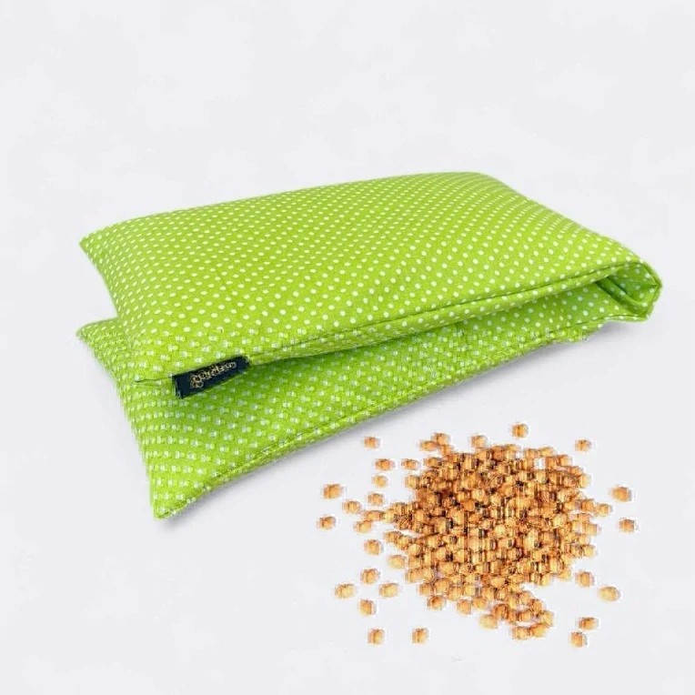 Nahřívací třešňový bederní polštářek POLKA DOTS, limetka