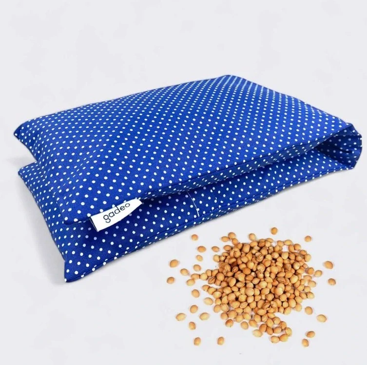 Nahřívací třešňový bederní polštářek POLKA DOTS, modrá