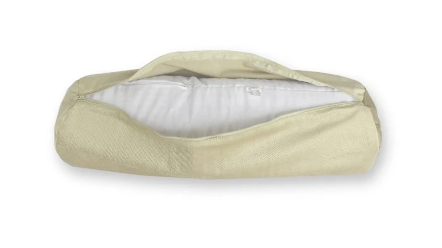 Jógový válec, bolster na jógu VELVET světle béžová