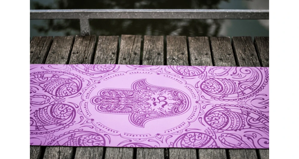 Neklouzavá podložka na jógu HAMSA PURPLE