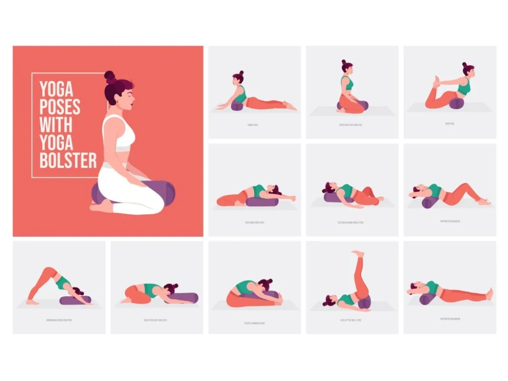 Jógový válec, bolster na jógu VELVET žlutá