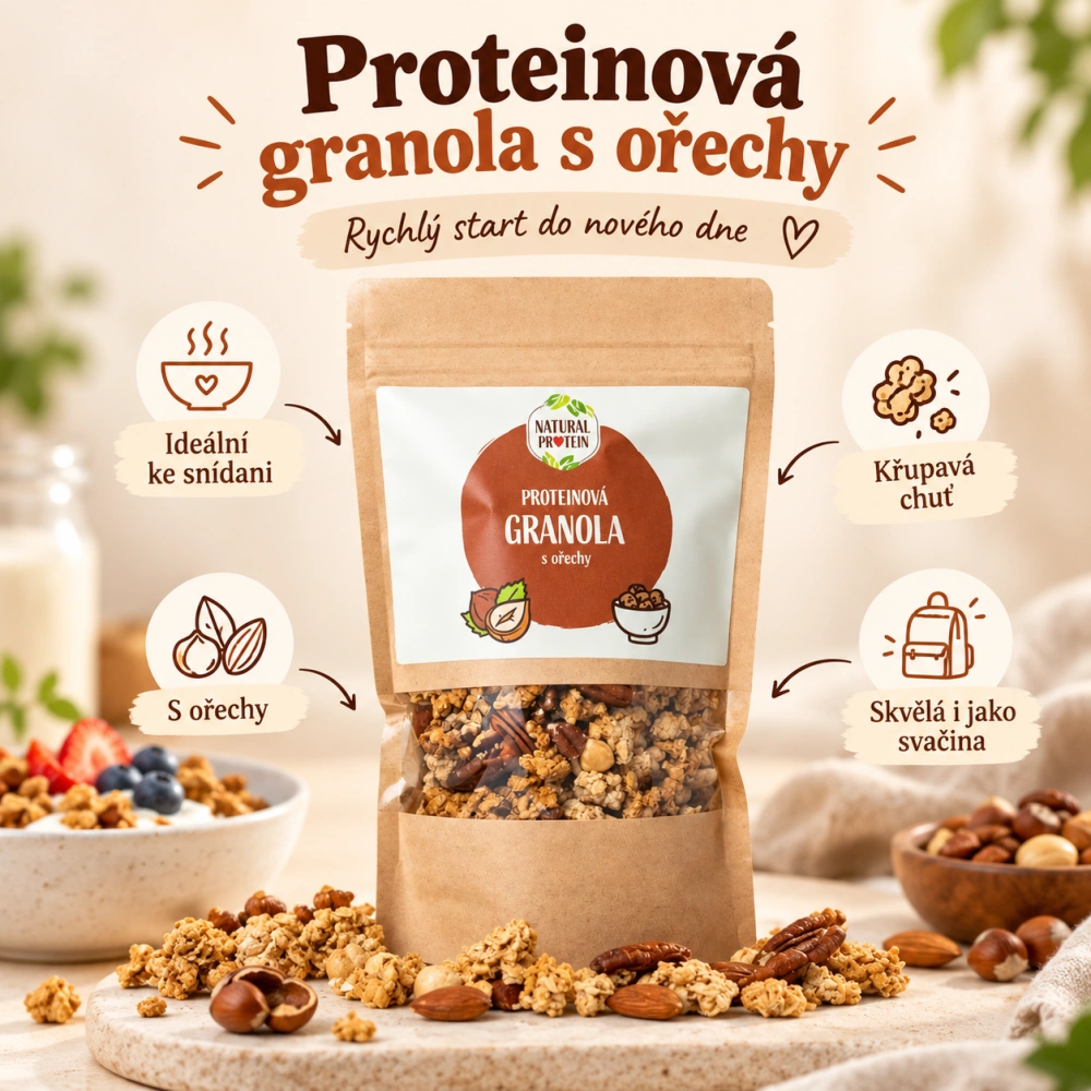 Proteinová granola ořechová